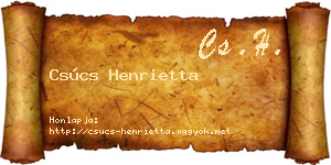 Csúcs Henrietta névjegykártya